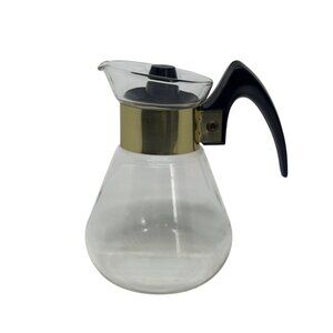 Vintage Corning Coffee Decanter Personal Serving MCM Heat Proof Glass 6" Durable
